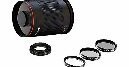 Power^UP 500mm f/8.0 Telephoto Mirror Lens For Olympus PEN E-P1, E-P2, E-P3, E-P5, E-P6, E-PL1, E-PL2, E-PL3, E-PL5, E-PL6, E-PL7, E-PM1, E-PM2, E-P5, OM-D E-M1, E-M5, E-M10, Panasonic Lumix DMC-G1, DMC-GM1, D